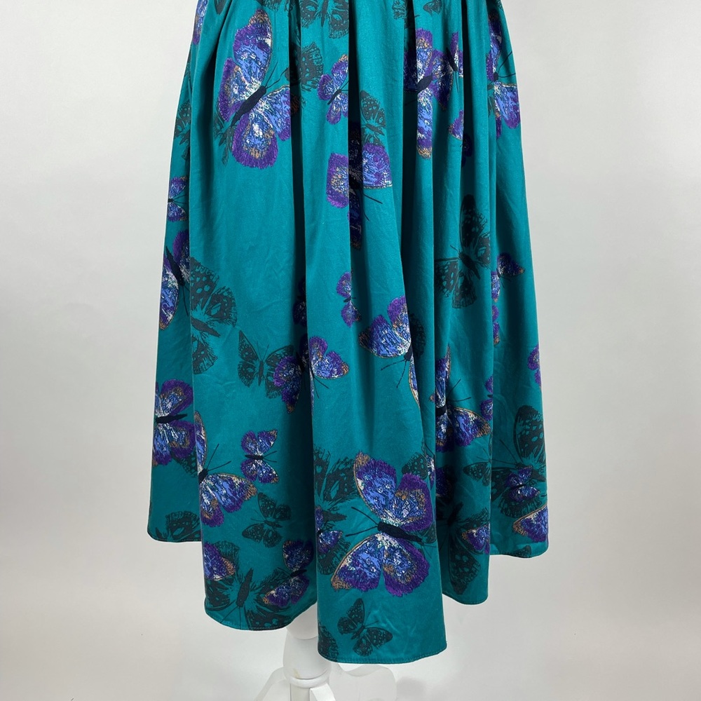 Lady Vintage Madison Teal Butterfly Dress | Made in London - Picture 4 of 13